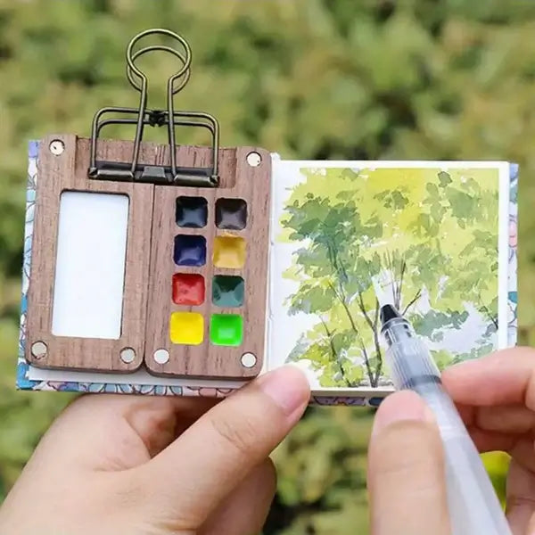 Mobiles Aquarell-Malkasten-Set mit 24 Farben und Pinsel für kreative Abenteuer 6