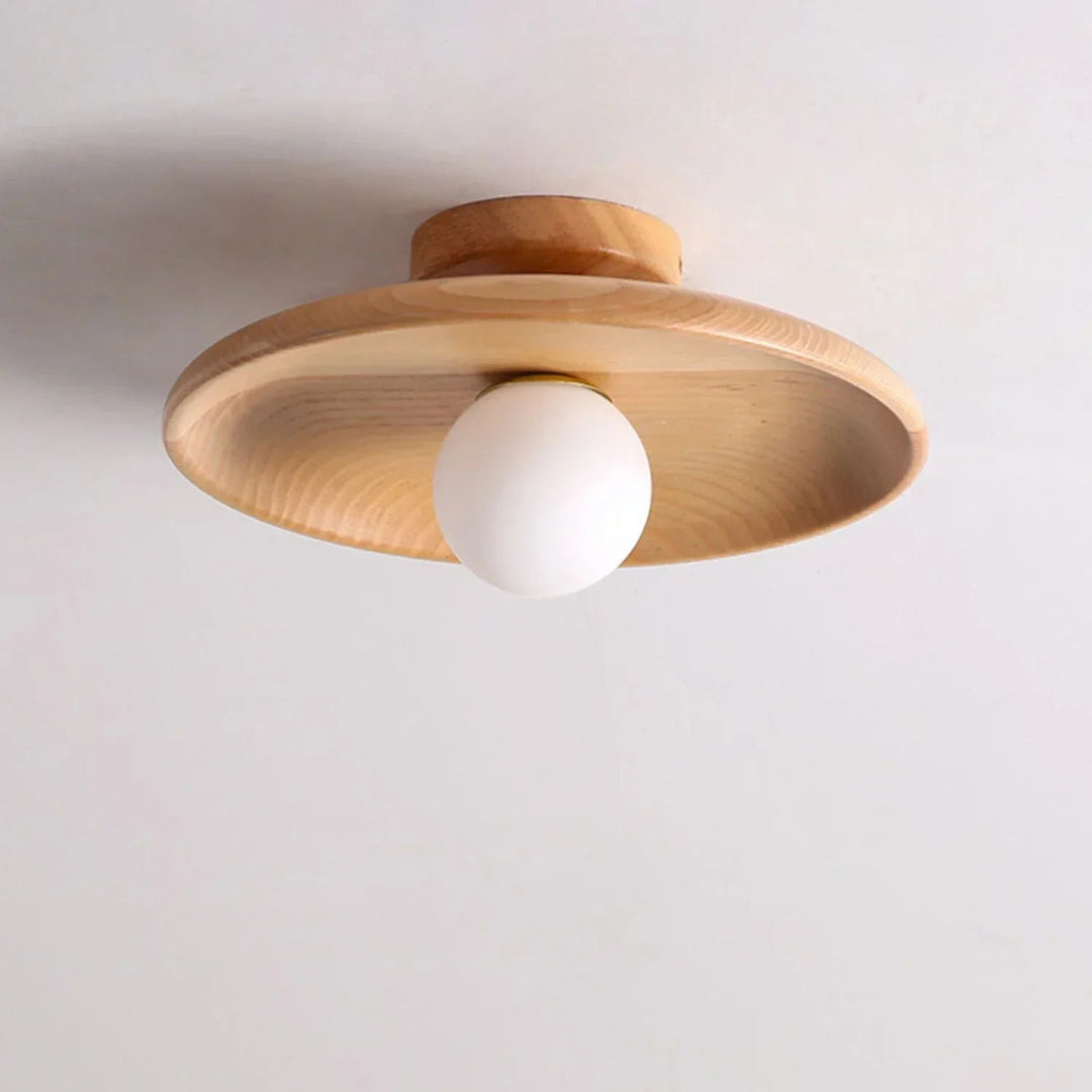 Moderne Deckenlampe Holz Kugel Hängelampe für Wohnzimmer - Minimalistische LED Deckenleuchte 5