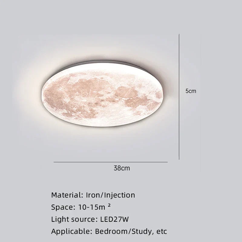 Moderne Deckenlampe mit Mondoberfläche für Wohnzimmer und Schlafzimmer 4