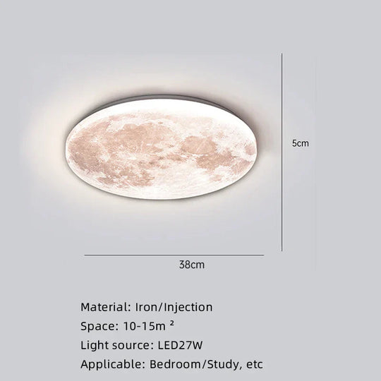 Moderne Deckenlampe mit Mondoberfläche für Wohnzimmer und Schlafzimmer 4