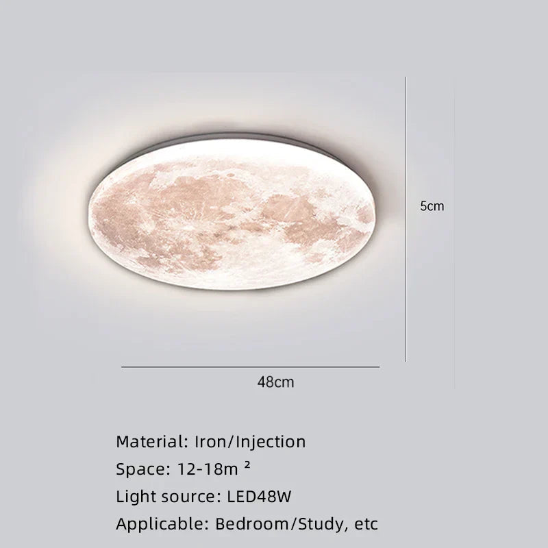 Moderne Deckenlampe mit Mondoberfläche für Wohnzimmer und Schlafzimmer 6