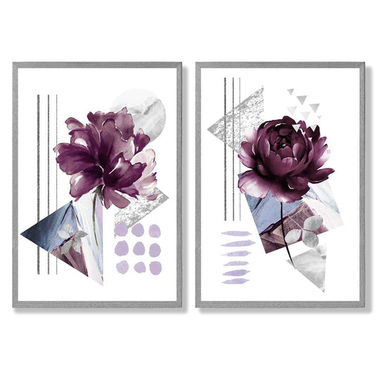 Moderne Kunstdrucke Blumen Set mit Rahmen - 2er-Set Kunstbilder kaufen 5