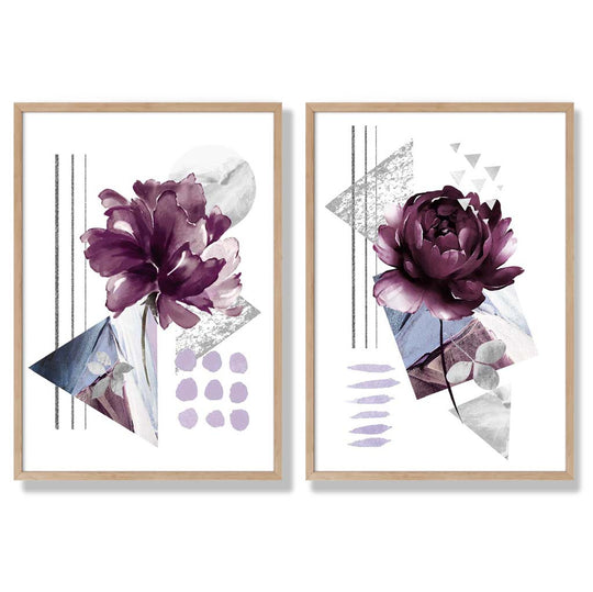 Moderne Kunstdrucke Blumen Set mit Rahmen - 2er-Set Kunstbilder kaufen 6