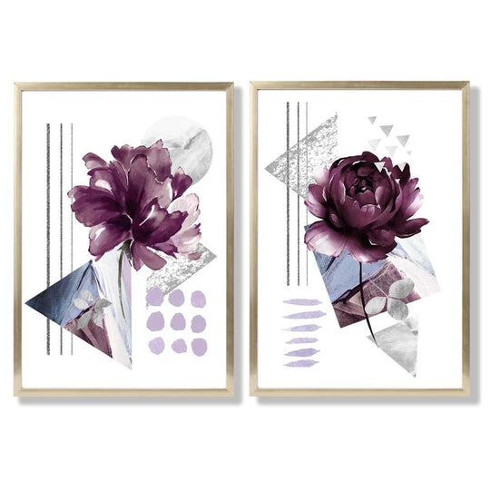 Moderne Kunstdrucke Blumen Set mit Rahmen - 2er-Set Kunstbilder kaufen 8