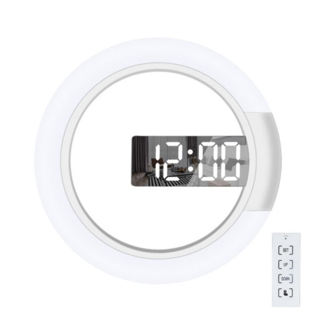 Moderne LED-Ringlampe Wanduhr für stilvolle Innenräume 0