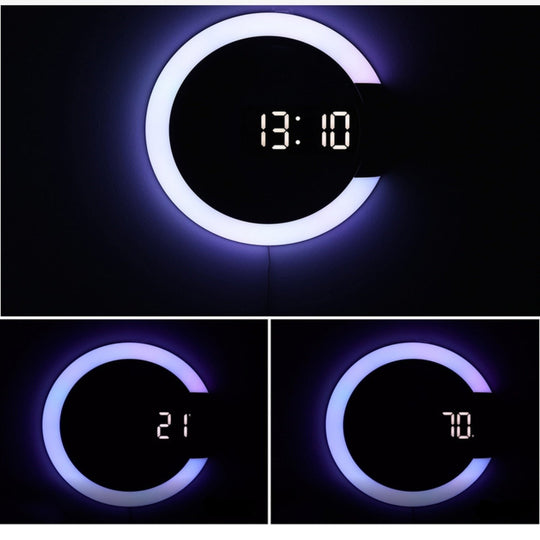 Moderne LED-Ringlampe Wanduhr für stilvolle Innenräume 2