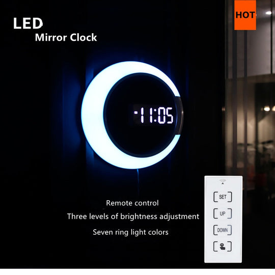 Moderne LED-Ringlampe Wanduhr für stilvolle Innenräume 3