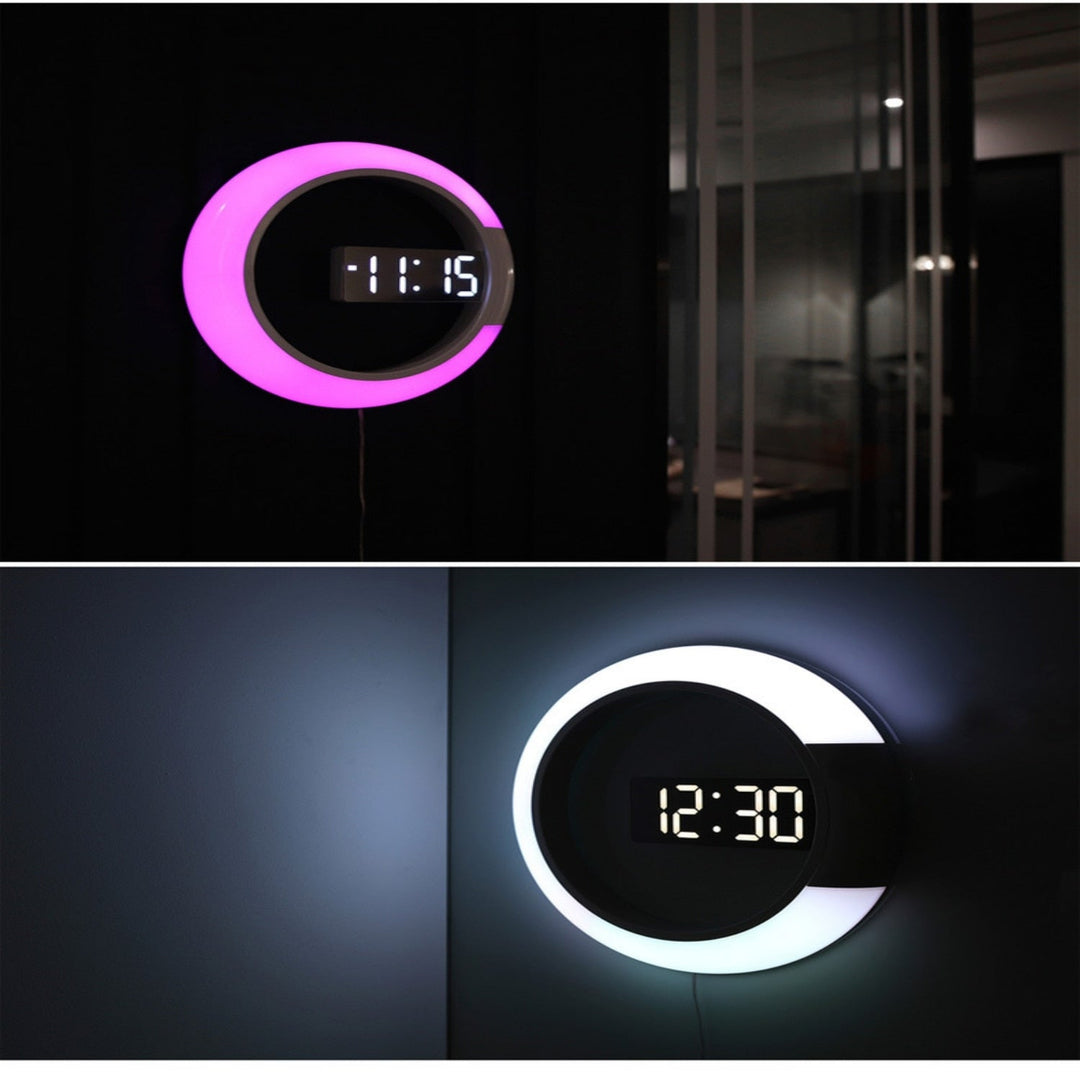 Moderne LED-Ringlampe Wanduhr für stilvolle Innenräume 5