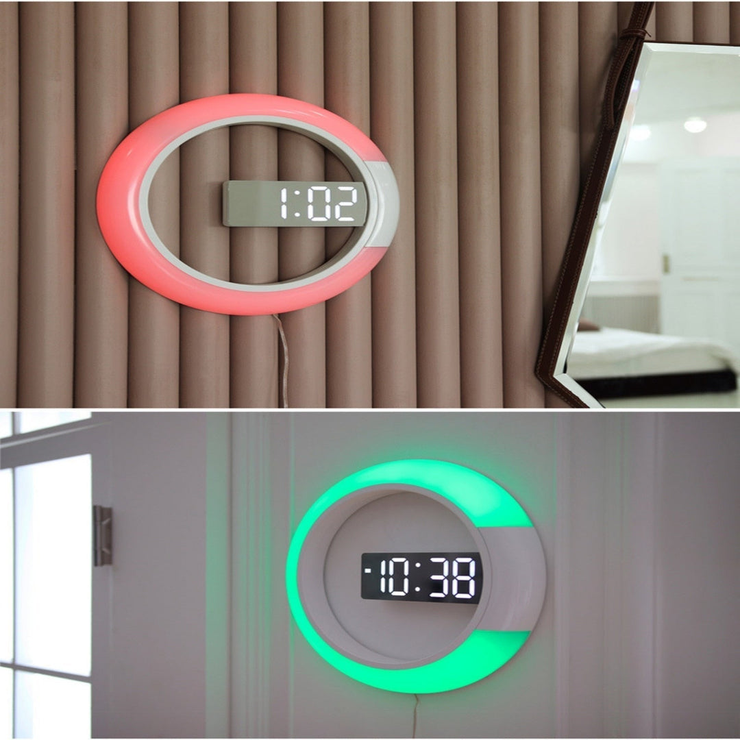 Moderne LED-Ringlampe Wanduhr für stilvolle Innenräume 6
