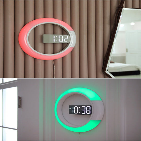 Moderne LED-Ringlampe Wanduhr für stilvolle Innenräume 6