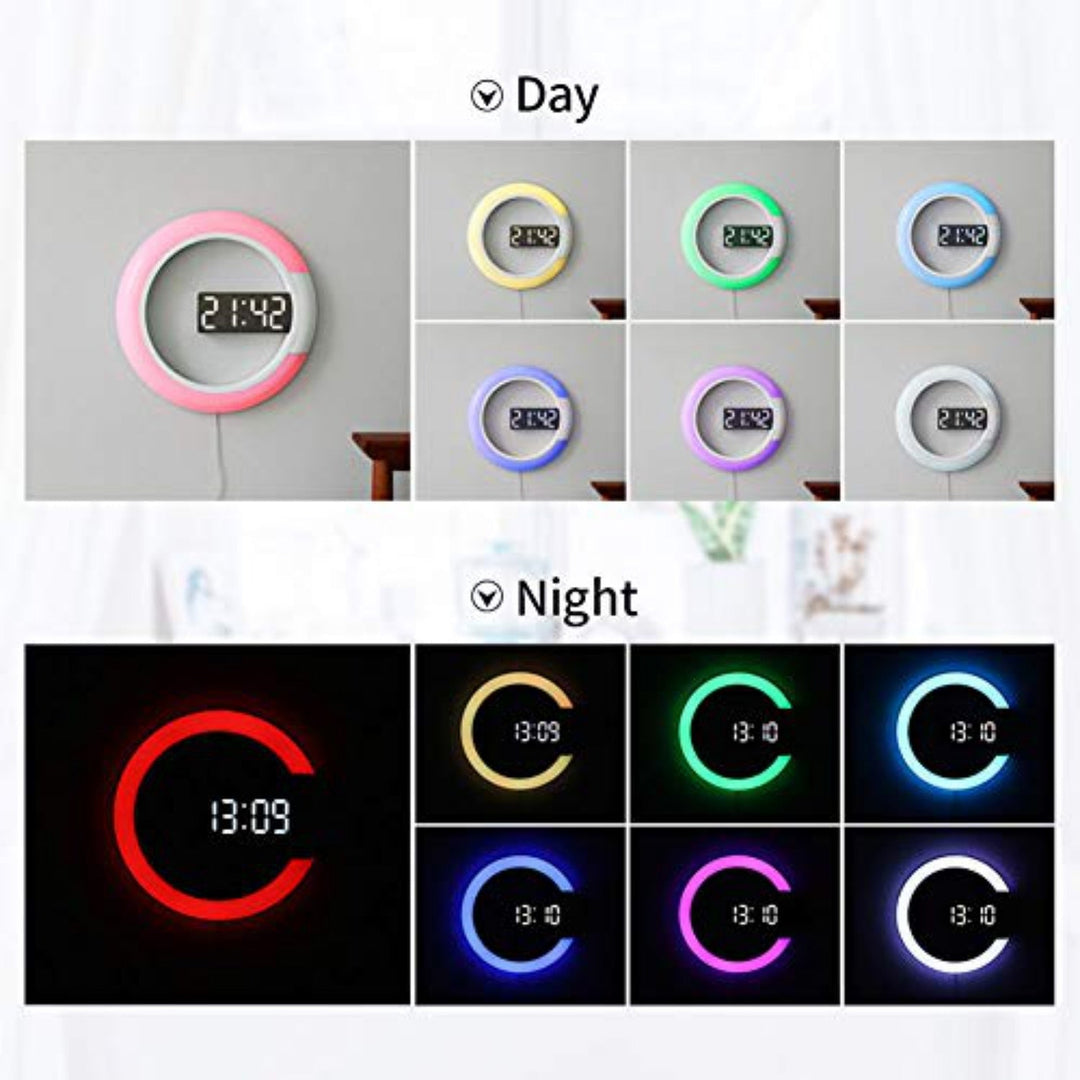 Moderne LED-Ringlampe Wanduhr für stilvolle Innenräume 7