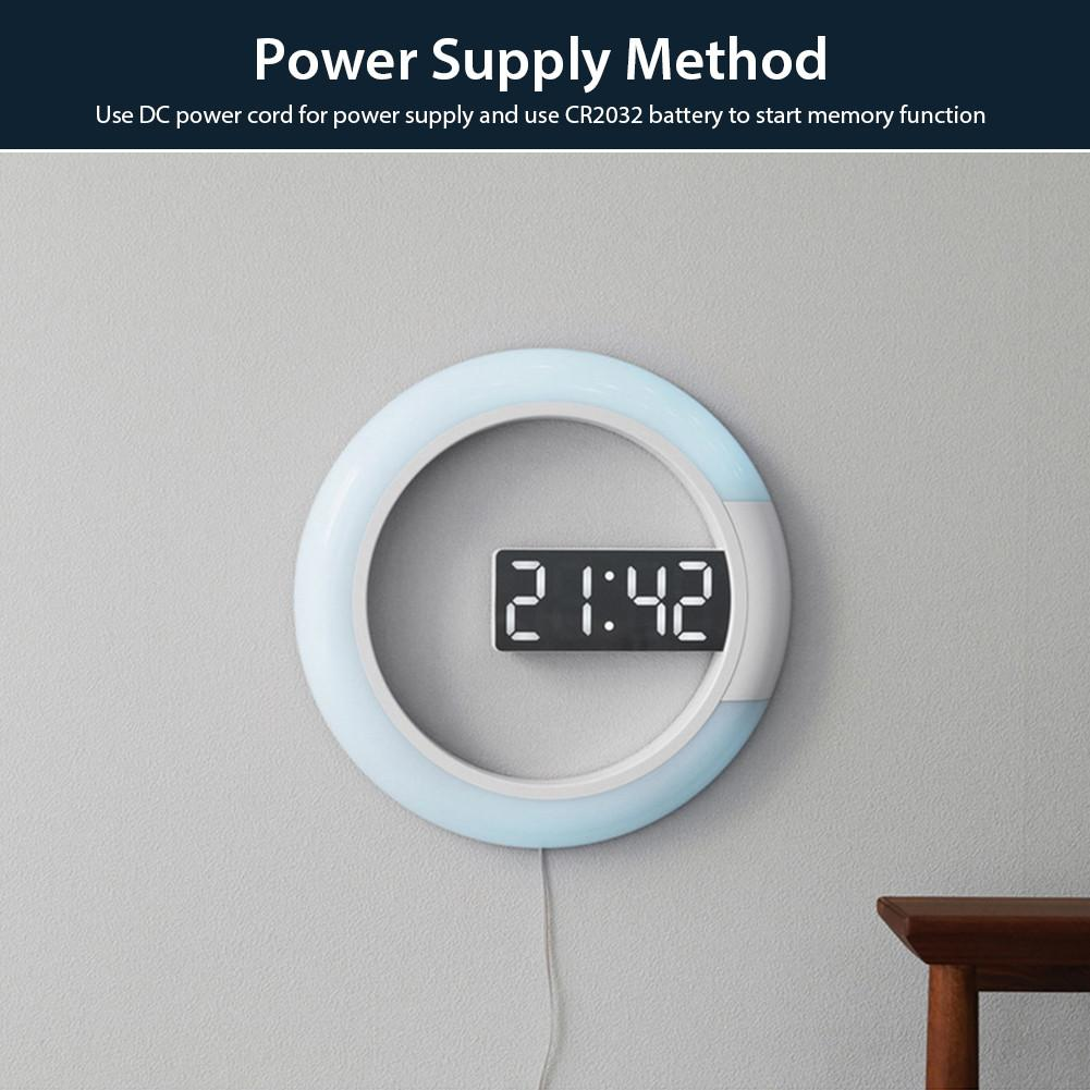 Moderne LED-Ringlampe Wanduhr für stilvolle Innenräume 8