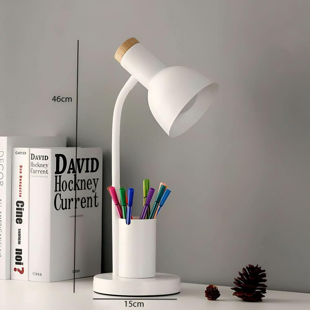 Moderne LED-Schreibtischlampe mit Stifthalter und drei Lichtmodi 5
