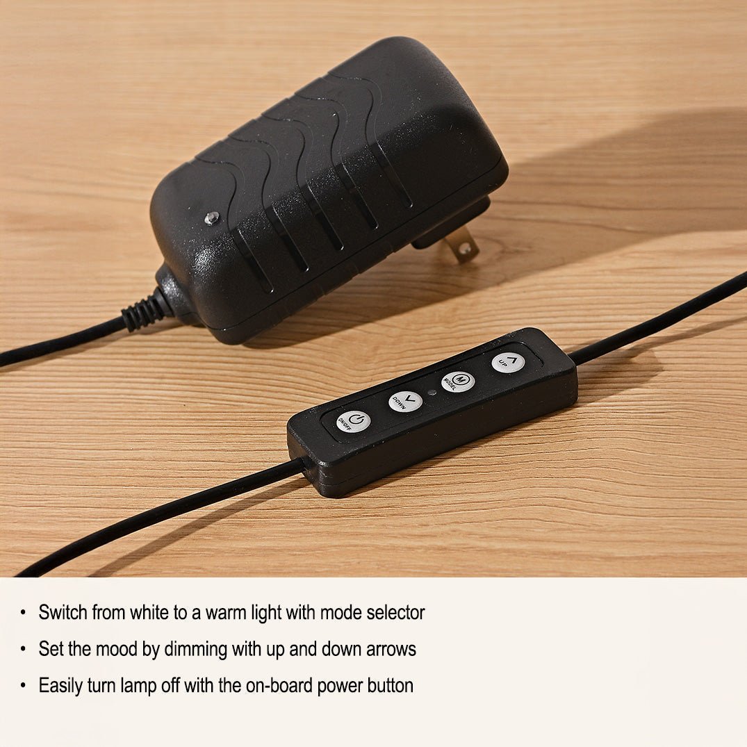 Moderne LED-Tischleuchte mit Holzsockel 5