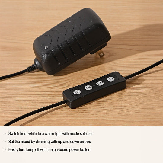 Moderne LED-Tischleuchte mit Holzsockel 5