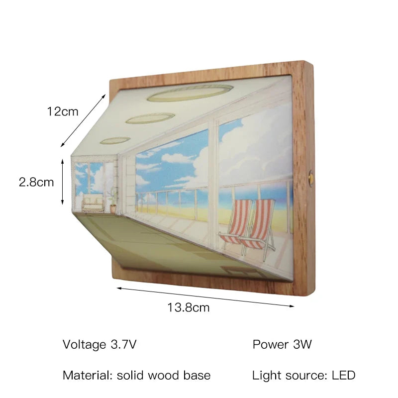 Moderne LED-Wandlampe 3D Kunst für Zuhause 6