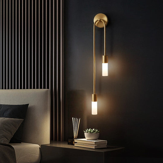 Moderne LED-Wandleuchte Innen für Wohnzimmer und Schlafzimmer, 2-flammig, Gold design 0