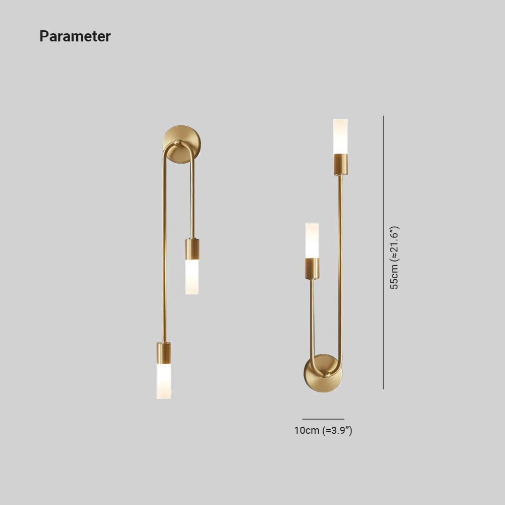 Moderne LED-Wandleuchte Innen für Wohnzimmer und Schlafzimmer, 2-flammig, Gold design 2
