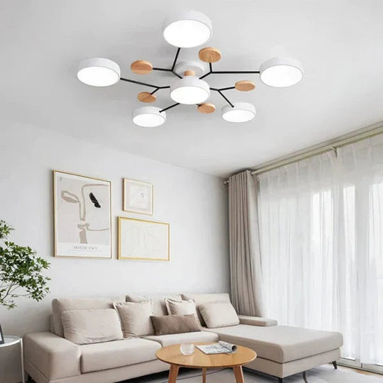 Moderne LED Deckenleuchte Schwarz im Skandinavischen Stil mit Verstellbaren Armen für Wohnzimmer 4