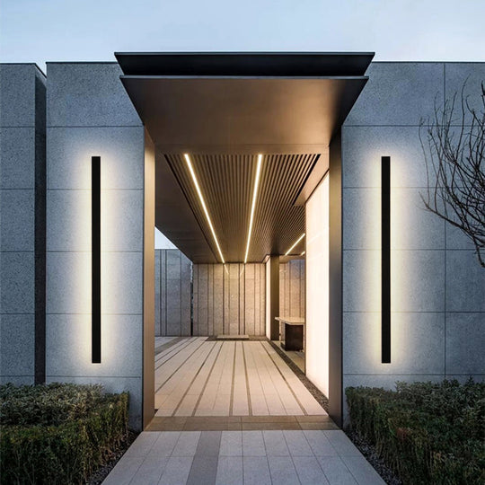 Moderne LED Wandleuchte Innen Außen Minimalistisches Design Schwarz 1