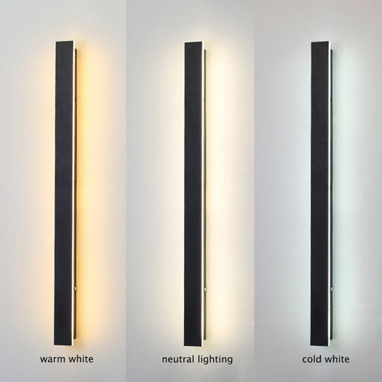 Moderne LED Wandleuchte Innen Außen Minimalistisches Design Schwarz 6