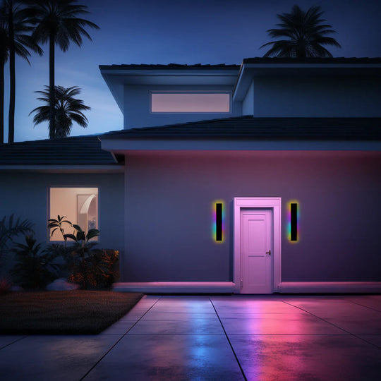 Moderne LED Wandleuchte Innen Außen Minimalistisches Design Schwarz 9
