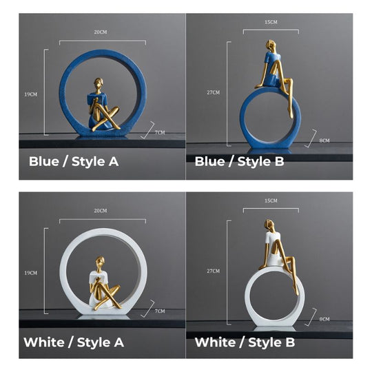 Moderne Mädchenfigur für kreative Arbeitsplatzgestaltung 0