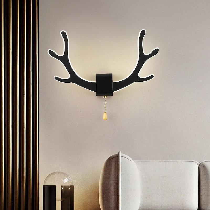 Moderne Wandleuchte Mit Bewegungssensor Im Hirschhorn-Design Für Innenräume 6