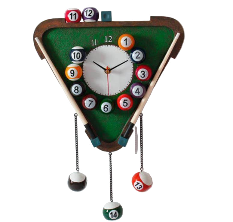 Moderne Wanduhr Billard Design Hingucker für Spielzimmer und Bars 0