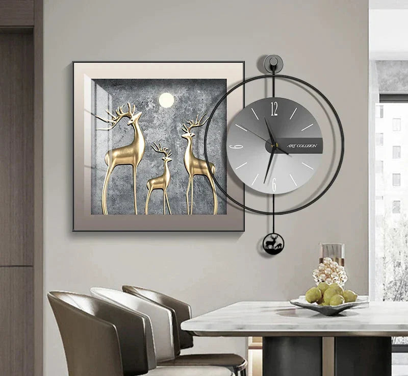 Moderne Wanduhr für Wohn- und Esszimmer mit Geräuschlosem Quarzmechanismus 11
