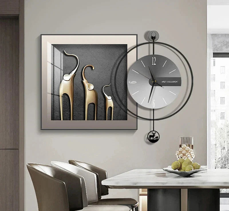Moderne Wanduhr für Wohn- und Esszimmer mit Geräuschlosem Quarzmechanismus 12