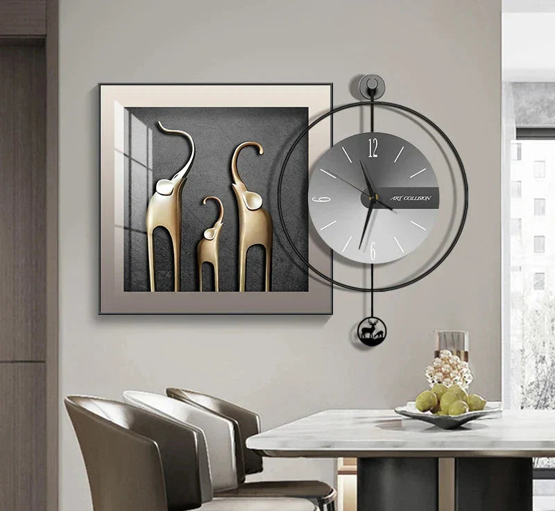 Moderne Wanduhr für Wohn- und Esszimmer mit Geräuschlosem Quarzmechanismus 14