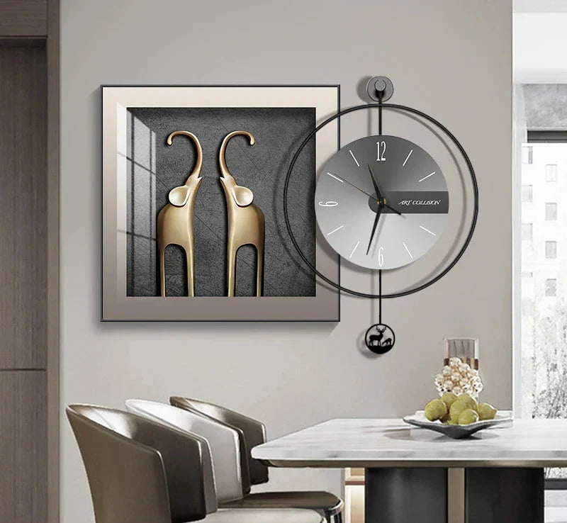 Moderne Wanduhr für Wohn- und Esszimmer mit Geräuschlosem Quarzmechanismus 16
