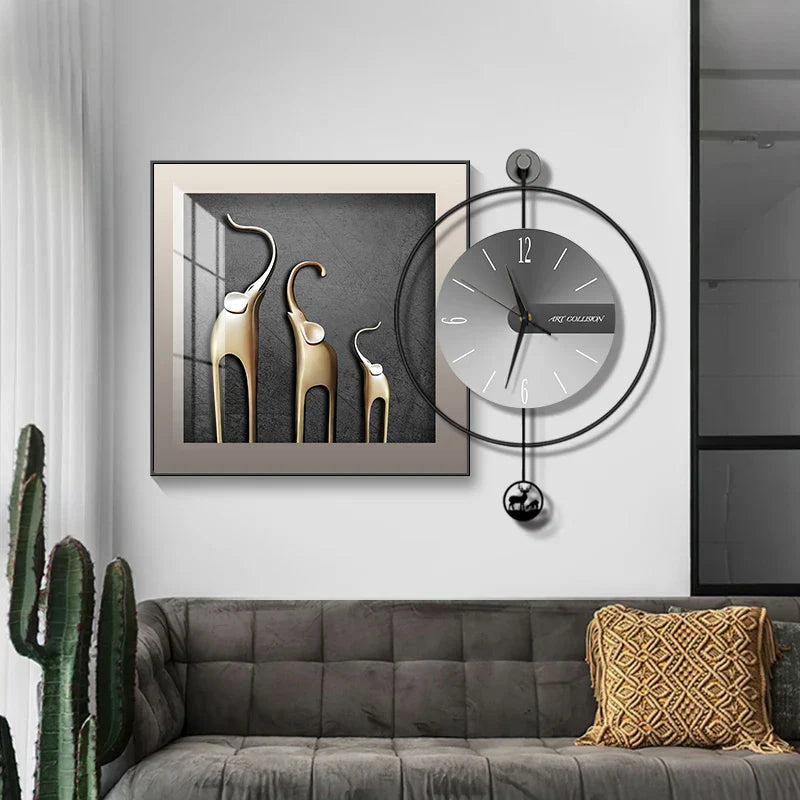 Moderne Wanduhr für Wohn- und Esszimmer mit Geräuschlosem Quarzmechanismus 3