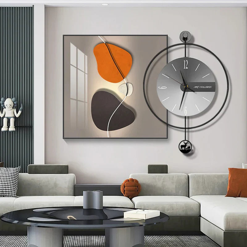 Moderne Wanduhr für Wohn- und Esszimmer mit Geräuschlosem Quarzmechanismus 4