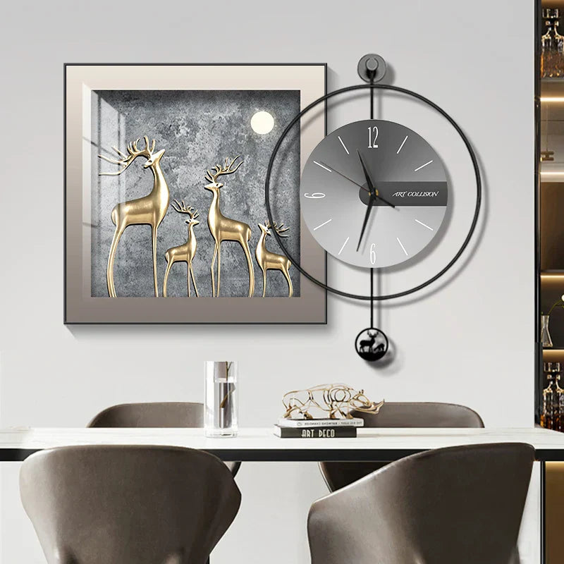 Moderne Wanduhr für Wohn- und Esszimmer mit Geräuschlosem Quarzmechanismus 5