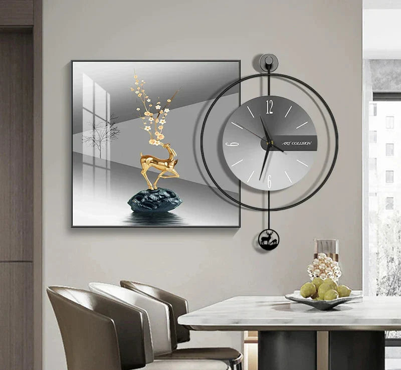 Moderne Wanduhr für Wohn- und Esszimmer mit Geräuschlosem Quarzmechanismus 6