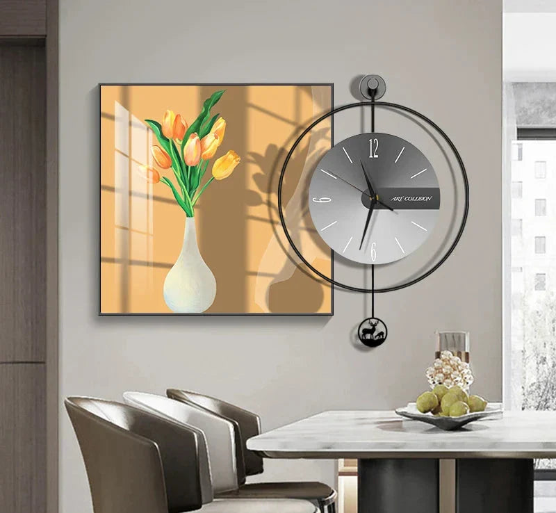 Moderne Wanduhr für Wohn- und Esszimmer mit Geräuschlosem Quarzmechanismus 8