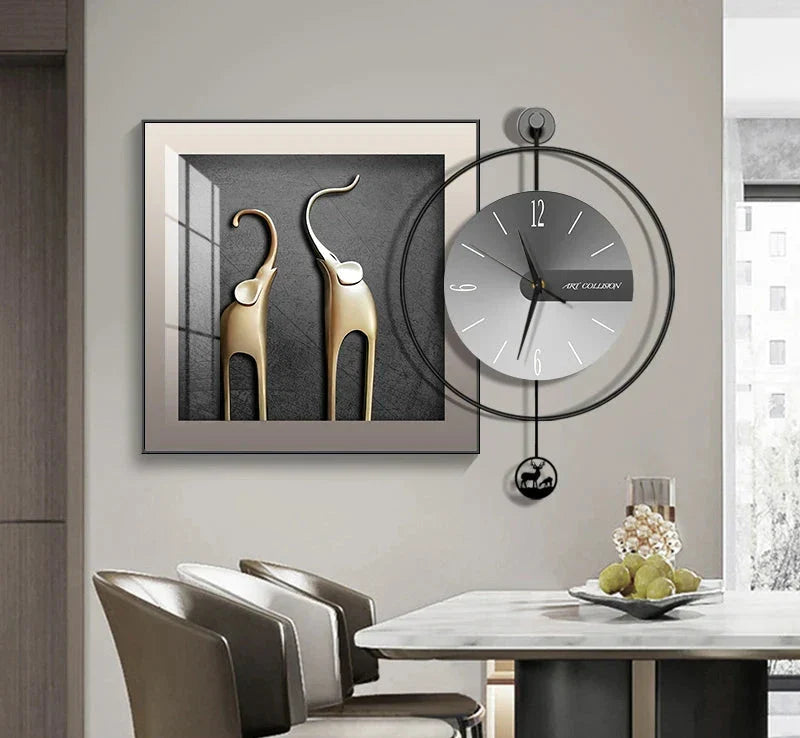 Moderne Wanduhr für Wohn- und Esszimmer mit Geräuschlosem Quarzmechanismus 9
