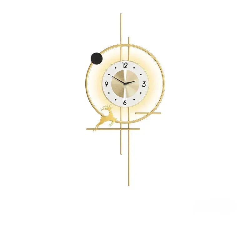 Moderne Wanduhr mit goldenem Design 7