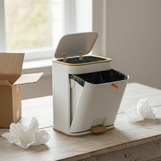 Moderner Badezimmer-Mülleimer Mit Cleverem Deckeldesign 0