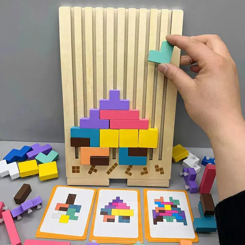 Montessori Holzstapel-Puzzlespiel für Kinder 0