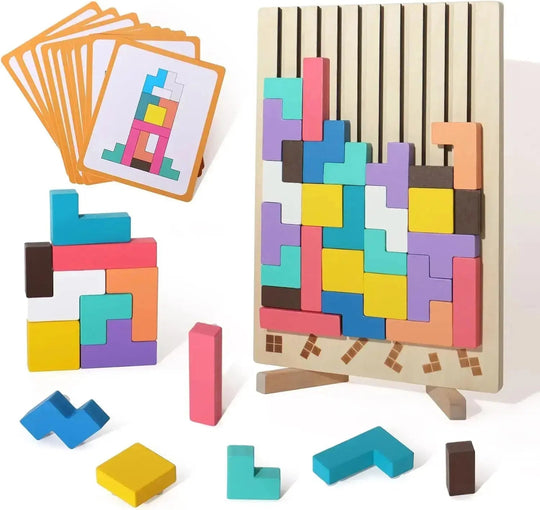 Montessori Holzstapel-Puzzlespiel für Kinder 3