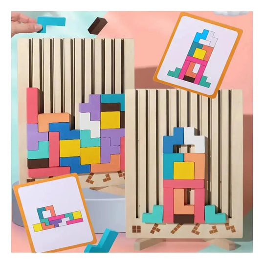 Montessori Holzstapel-Puzzlespiel für Kinder 4
