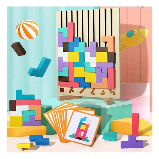 Montessori Holzstapel-Puzzlespiel für Kinder 6