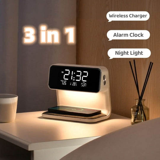 Multifunktionaler LCD-Wecker mit Dimmfunktion für Nachttisch 1
