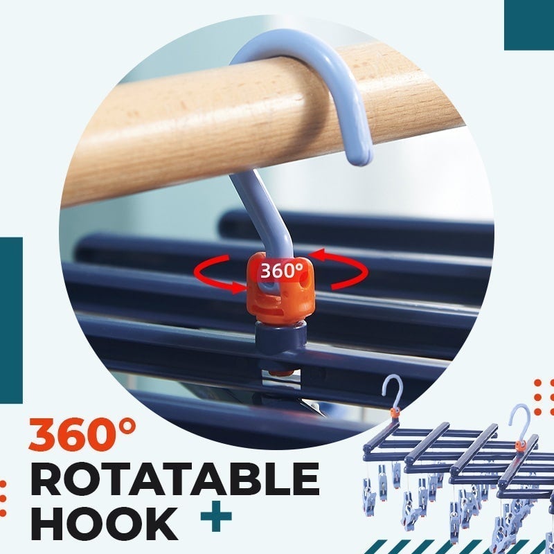 Multifunktionaler Trockenständer für Kleidung Faltbar 360° Drehbar 4