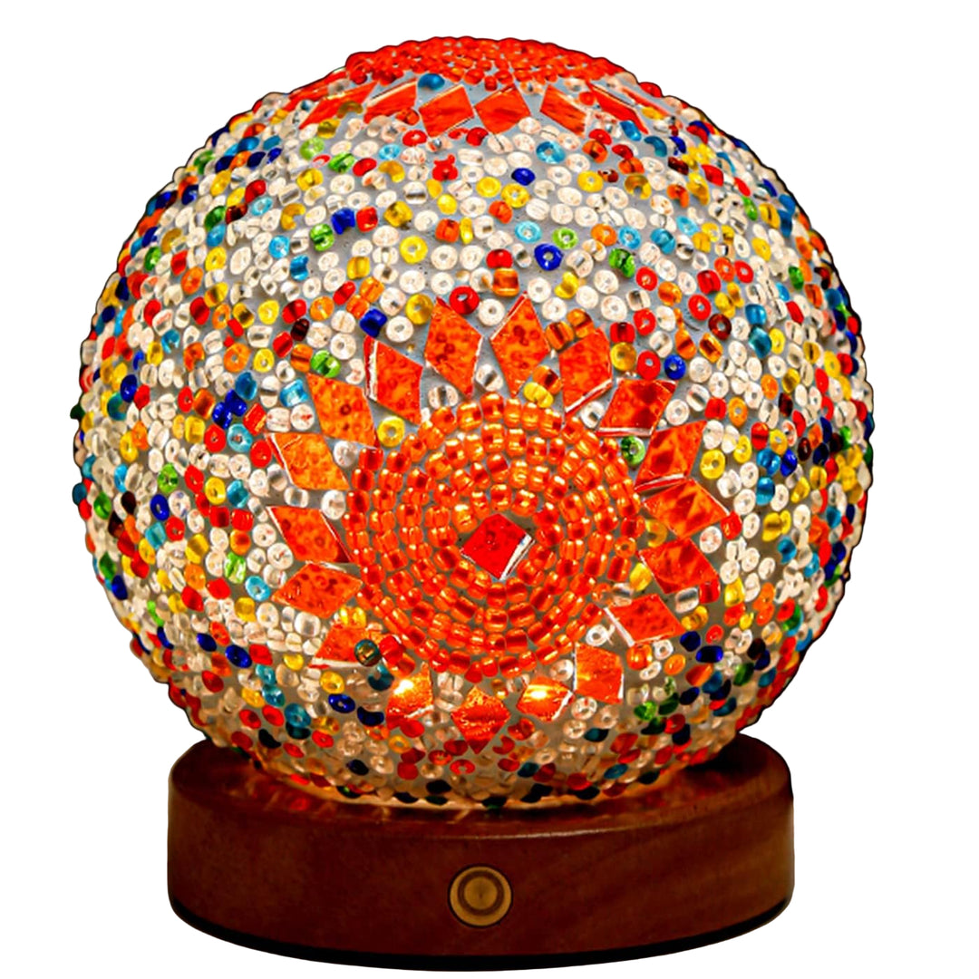 Nachtlicht Boho Mosaik Glaskugel für Gemütliche Abende und Stilvolle Dekoration 10