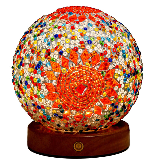 Nachtlicht Boho Mosaik Glaskugel für Gemütliche Abende und Stilvolle Dekoration 10