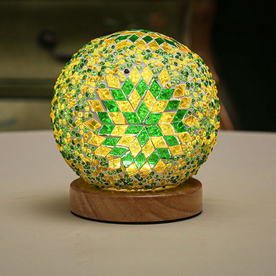 Nachtlicht Boho Mosaik Glaskugel für Gemütliche Abende und Stilvolle Dekoration 6